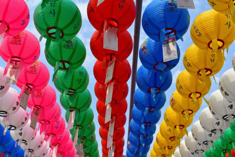 Colourful Korean Buddhist lanterns.
