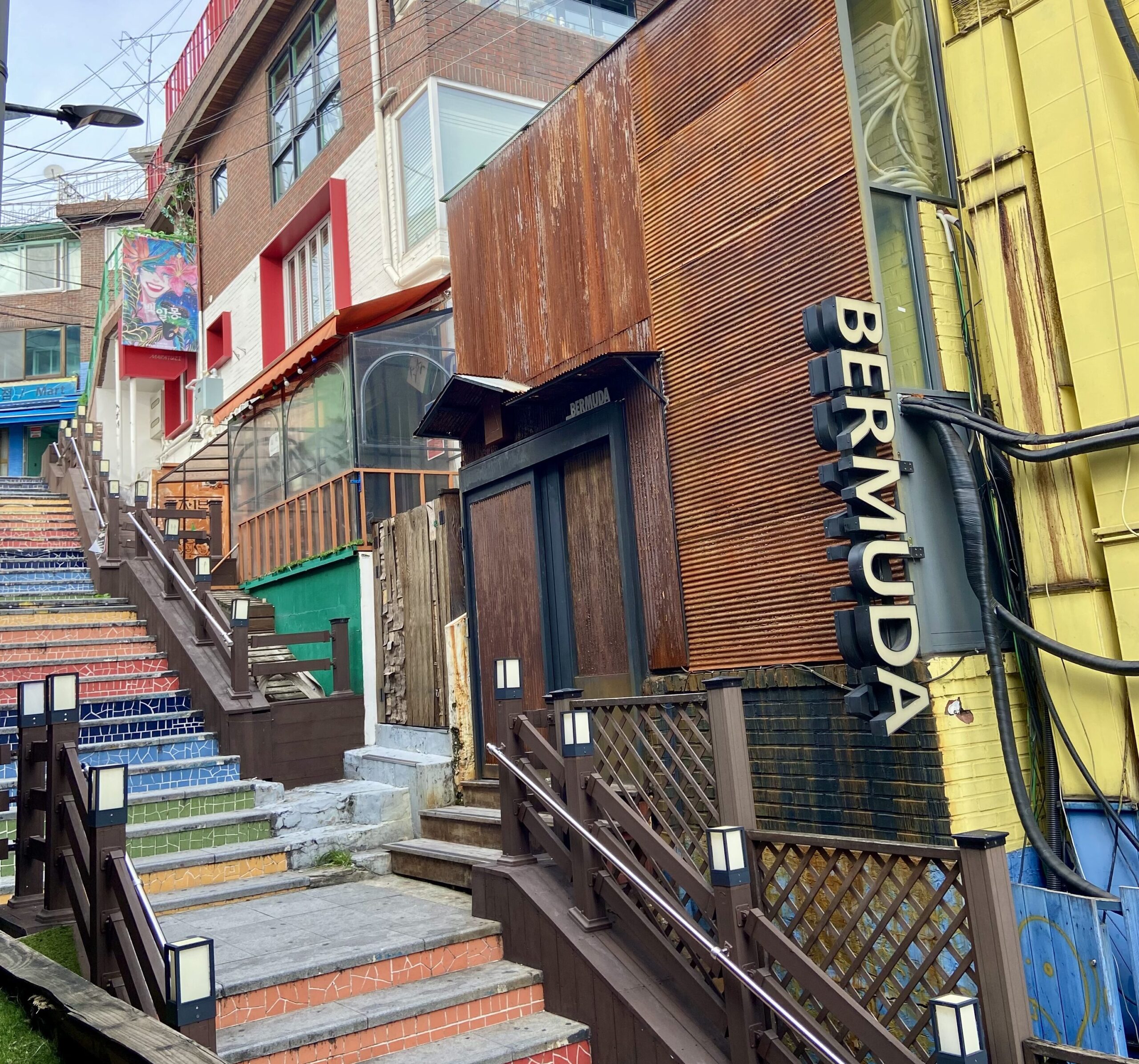 One of the colourful alleyways in Itaewon.