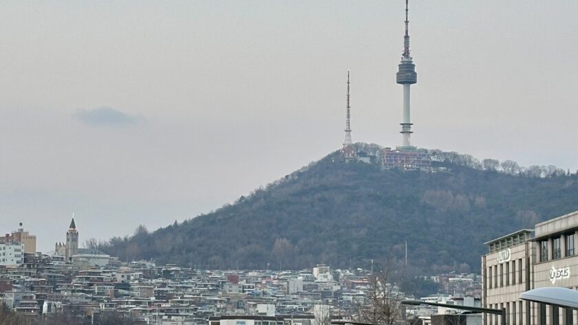 The view of N Seoul Tower from Itaewon.