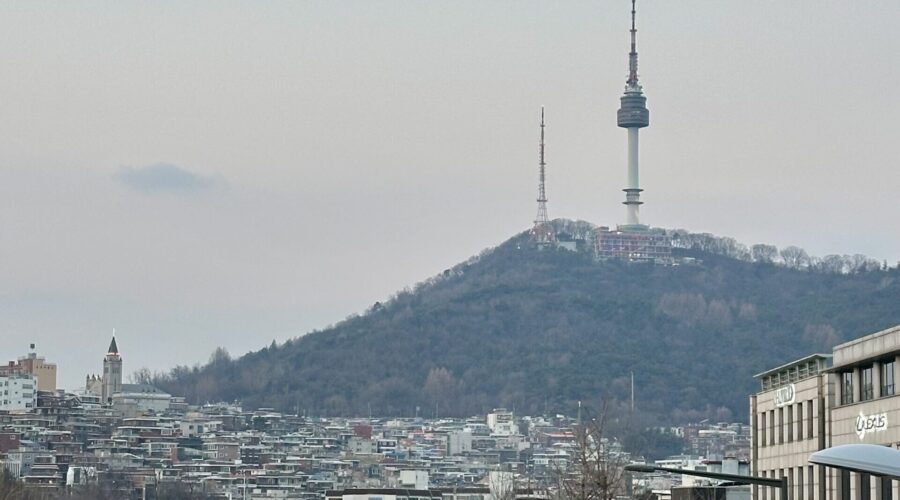 The view of N Seoul Tower from Itaewon.